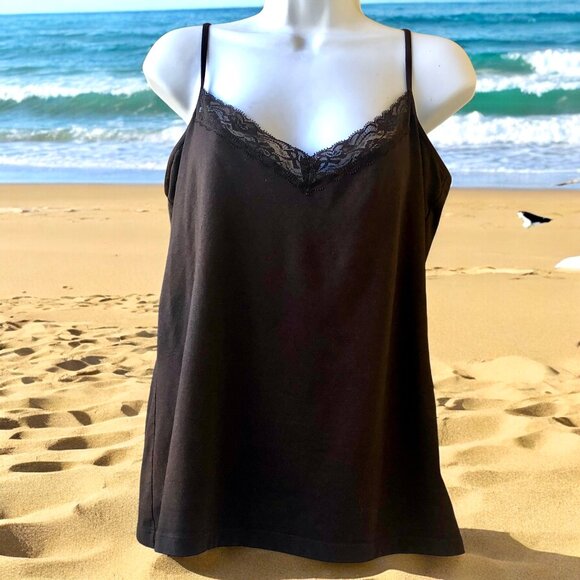 a.n.a. A New Approach Brown Cami Lace Trim Adjustable Straps - Picture 5 of 12